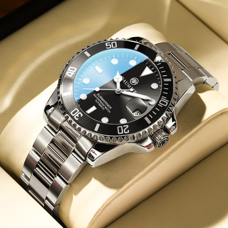 官网正品劳力绿黑色水鬼手表男士镂空机械表男表防水十大品牌瑞士