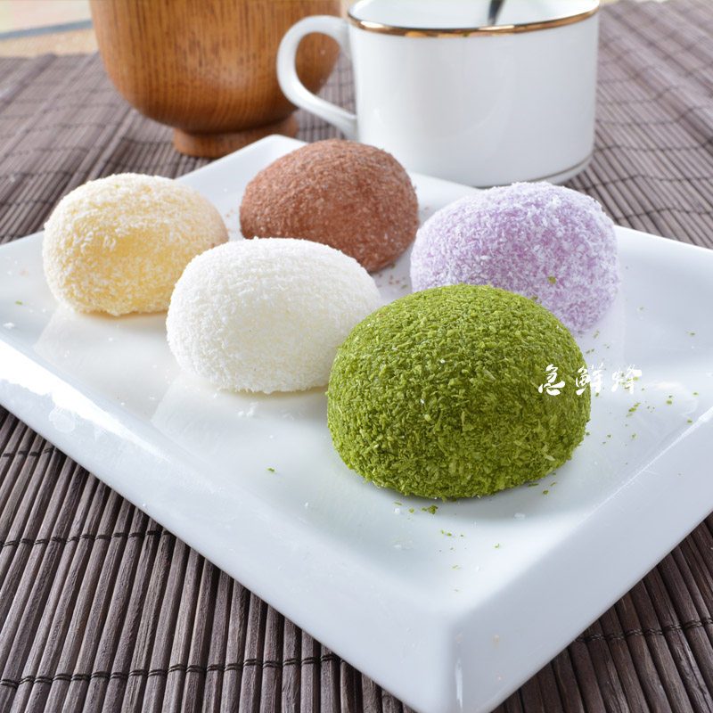 大福日本白大福抹茶可可蓝莓芒果椰蓉洋风甜品冰淇淋