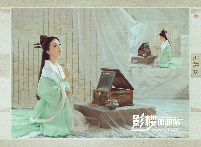 影楼盘子女人坊主题摄影写真性感古装女睡衣服装红色汉服惹红尘装