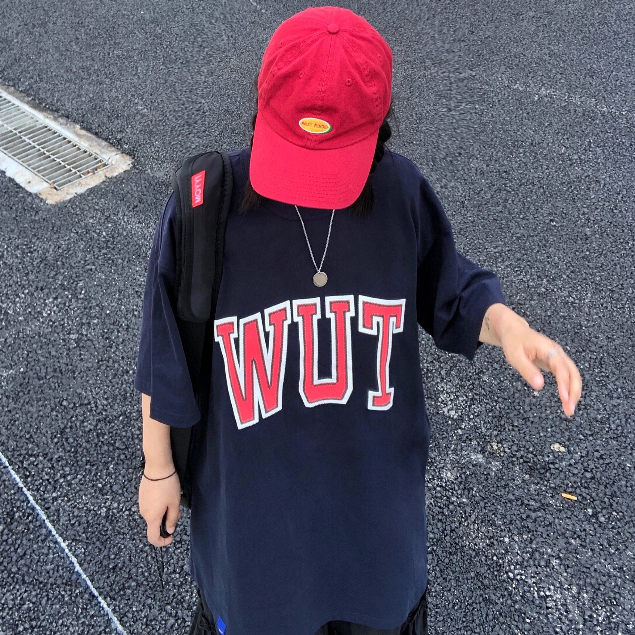 【WUT官方店】21SS基础款发泡美式字体logo短袖宽松打底衫男女T恤