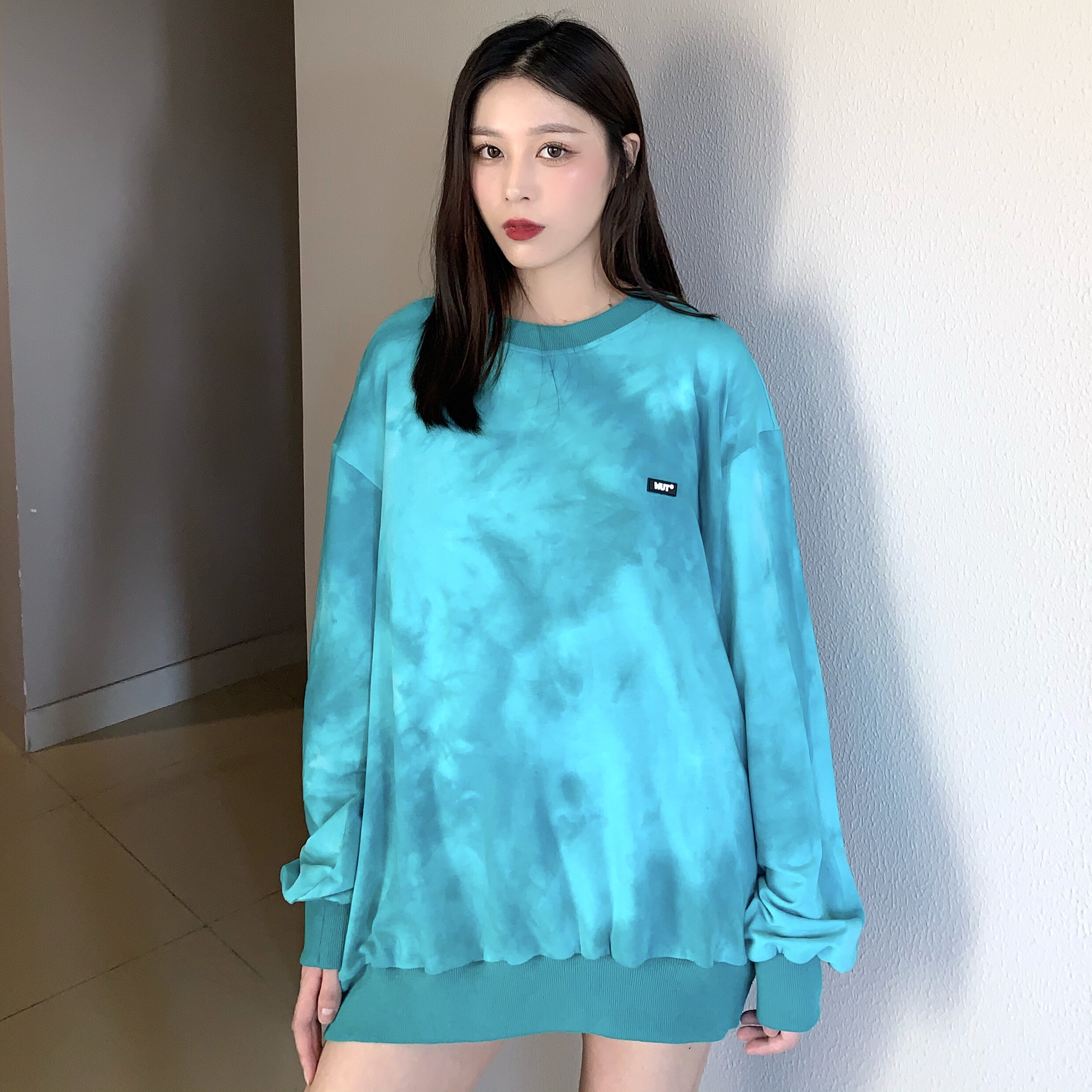 【wut官方店】2020aw 天空白云扎染百搭卫衣 国潮牌男女嘻哈上衣