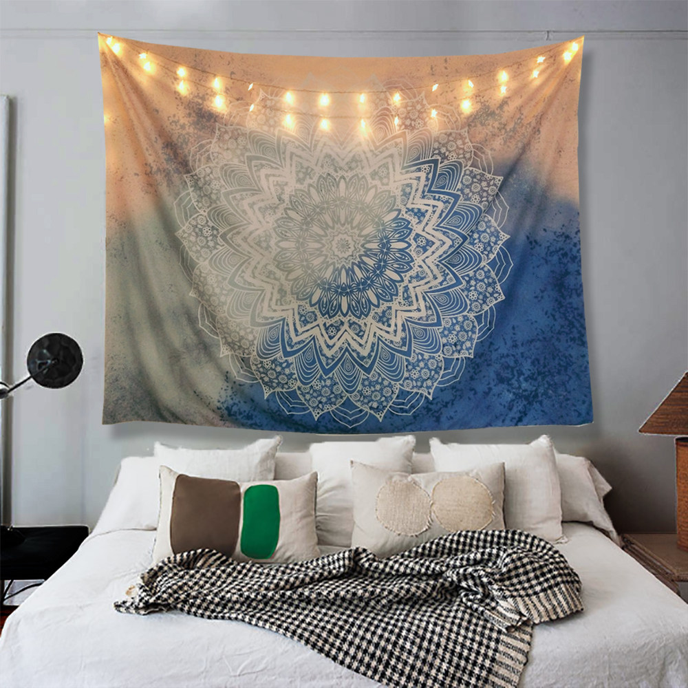 东南亚冥想ins床头装饰布卧室民宿墙布曼陀罗房间挂毯