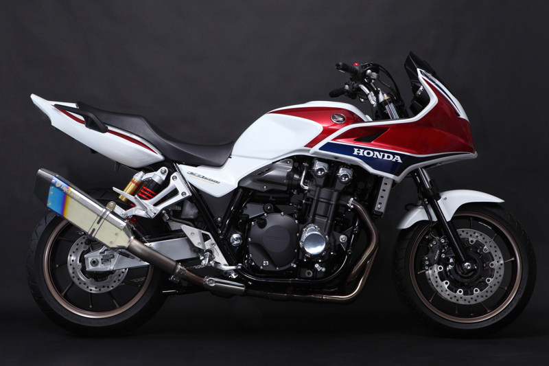 trickstar适用honda本田cb1300sbsf钛合金中尾段排气摩托车排气管