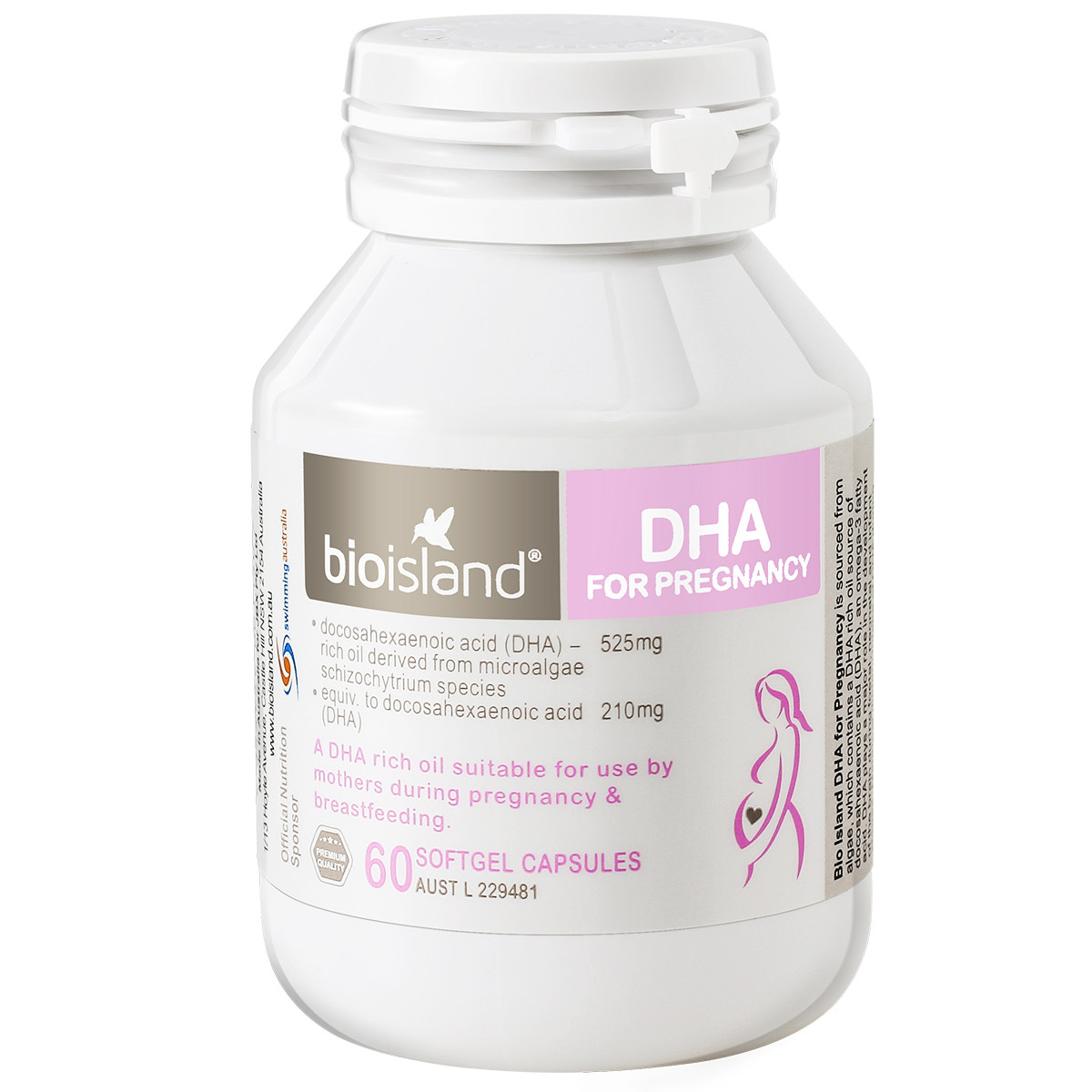 澳洲bio island孕妇dha海藻油60粒 孕期哺乳期 妈妈专用维生素_淘宝精