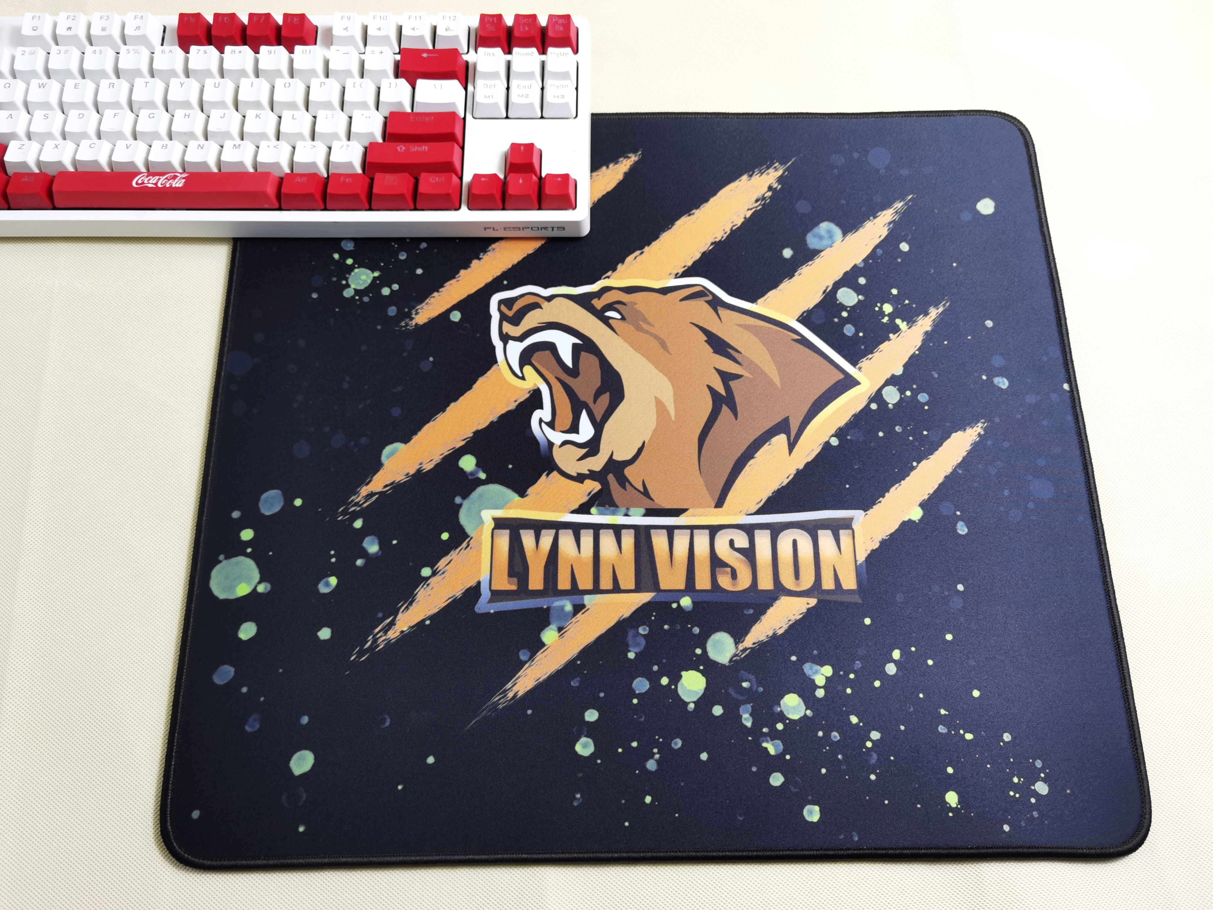 同款锁边新版lvg战队坤坤熊头天然橡胶竞技鼠标垫