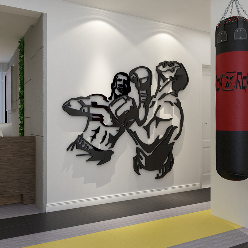 拳馆装饰搏击墙面贴纸散打格斗体育运动背景布置软装墙贴