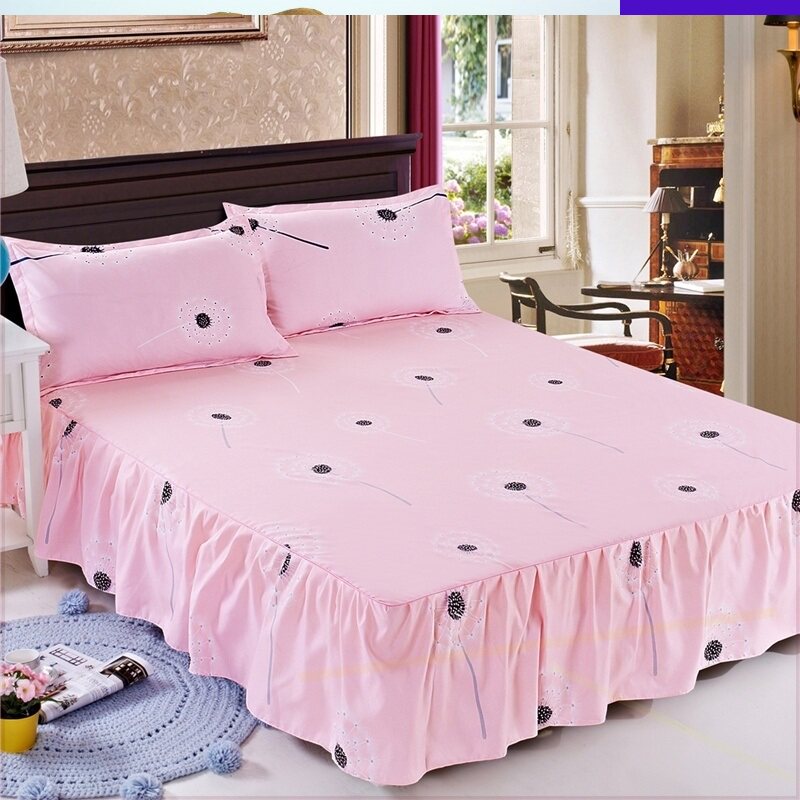 加大1.5米的床罩公主宿舍床盖灰尘加宽单件遮盖百褶裙摆美观耐用