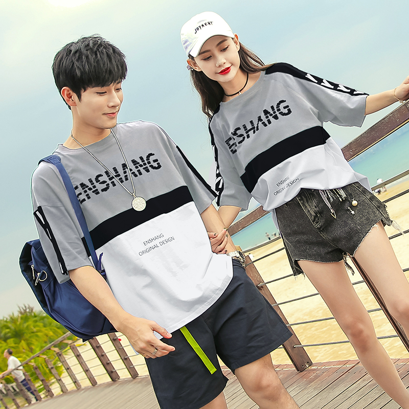 情侣装夏季2022新款潮流夏装不一样夏天高级小众套装情侣短袖t恤