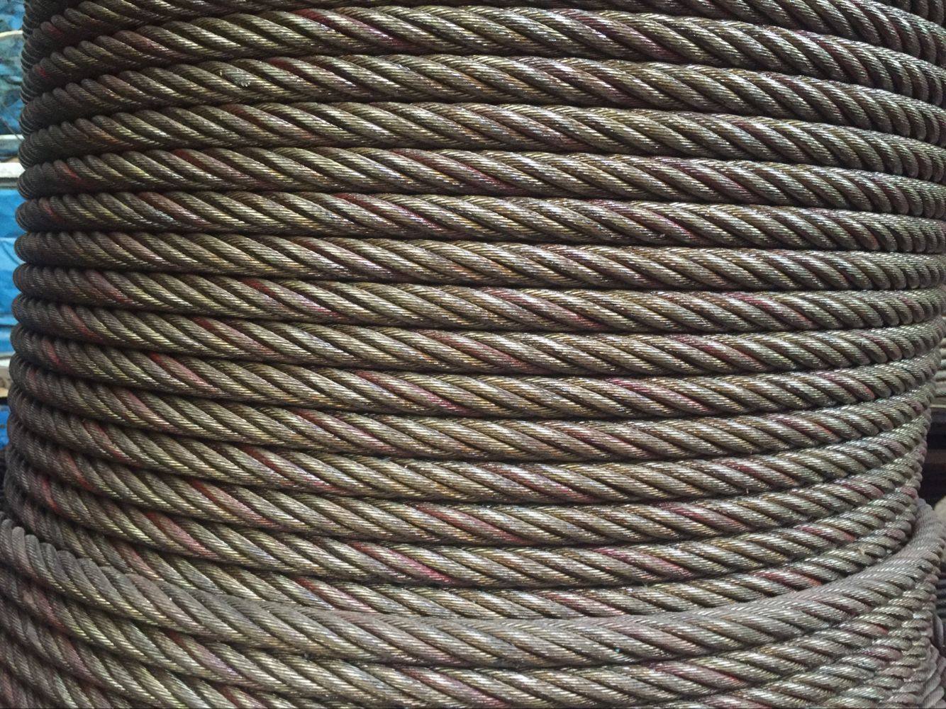 光面面带13mm麻芯钢丝绳起重吊车行车电动葫芦钢丝绳
