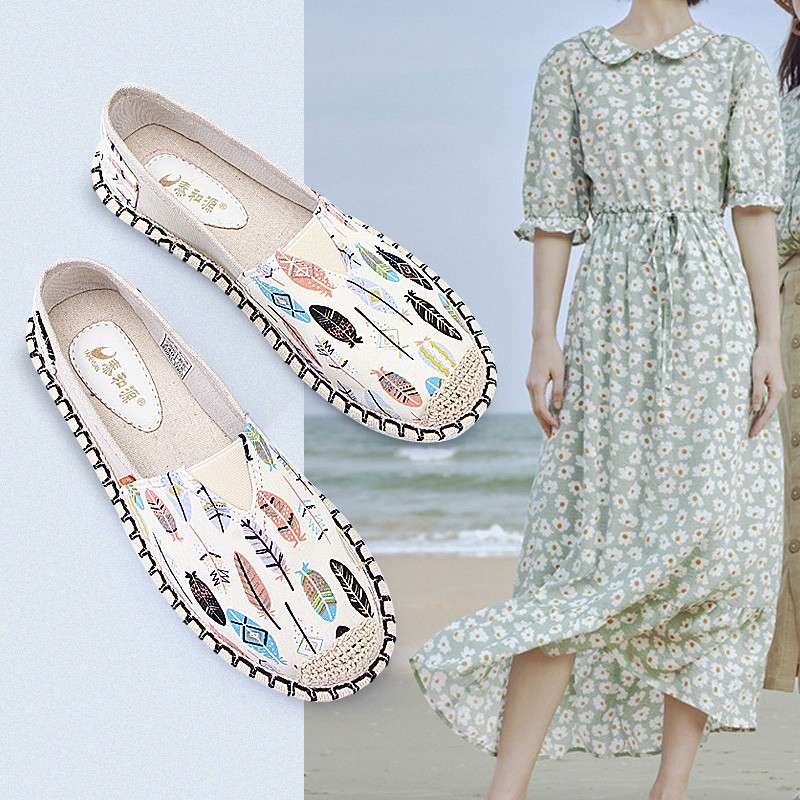 老北京布鞋官方旗舰店官网女春秋季款软底透气休闲平底舒适渔夫鞋