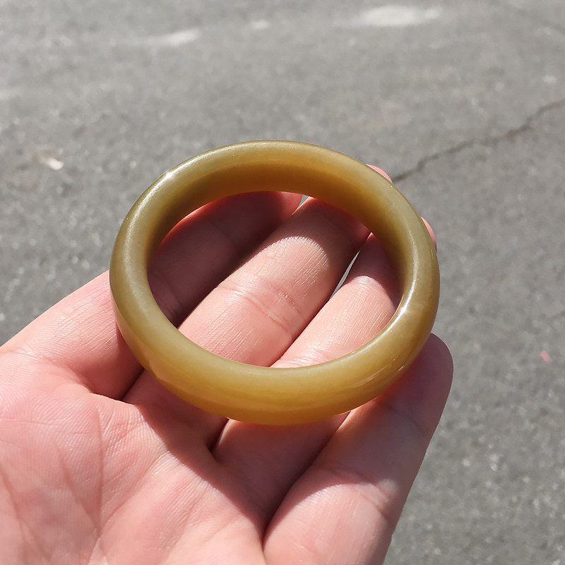 新疆和田玉糖玉手手镯且末全糖正装宽条女款手饰