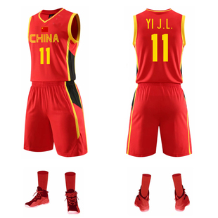 新款 男篮球衣国家队训练比赛队服运动背心球服 中国队篮球服套装