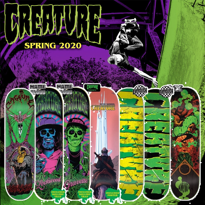 板面美国进口creature双翘专业街式碗池滑板包邮包邮包滑板