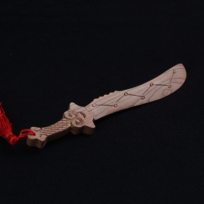 桃木挂件北斗七星木雕刀无环保一体原色小刀木雕