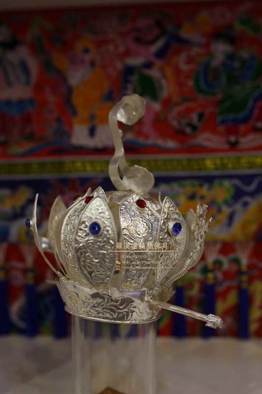 神像精品帽莲花冠天师道教神明帽子新款水钻帽子