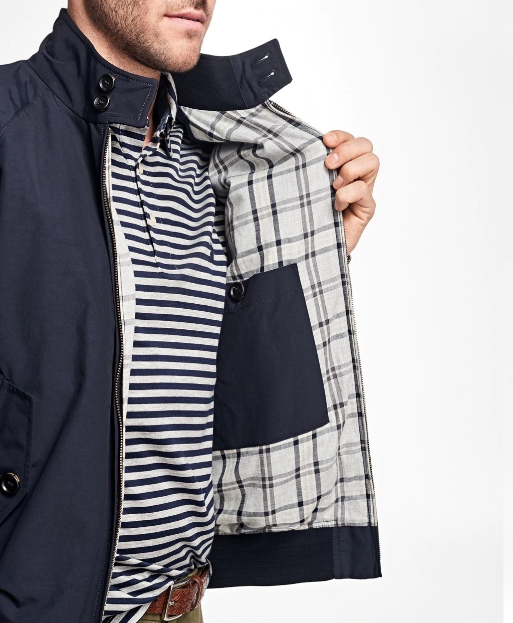 专柜复古夹克brooksbrothers布克兄弟休闲飞行员简约修身男士夹克