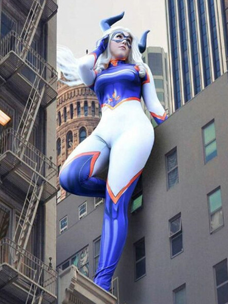 爆款英雄学院mt山岭女侠莱卡印花连体紧身衣动漫