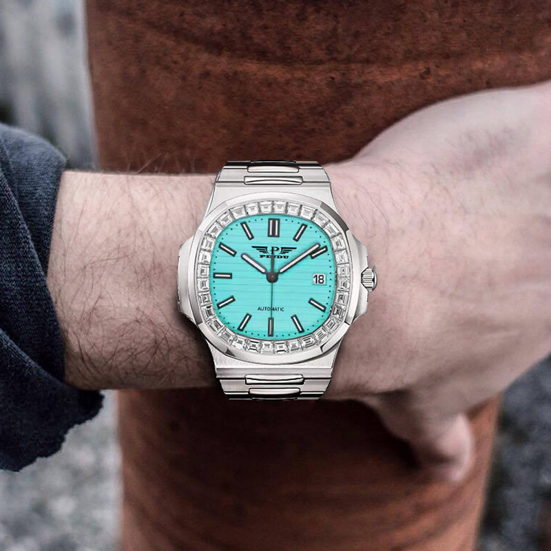 品度pindu-6501男士时尚鹦鹉螺满天星手表表盘个性休闲国产腕表