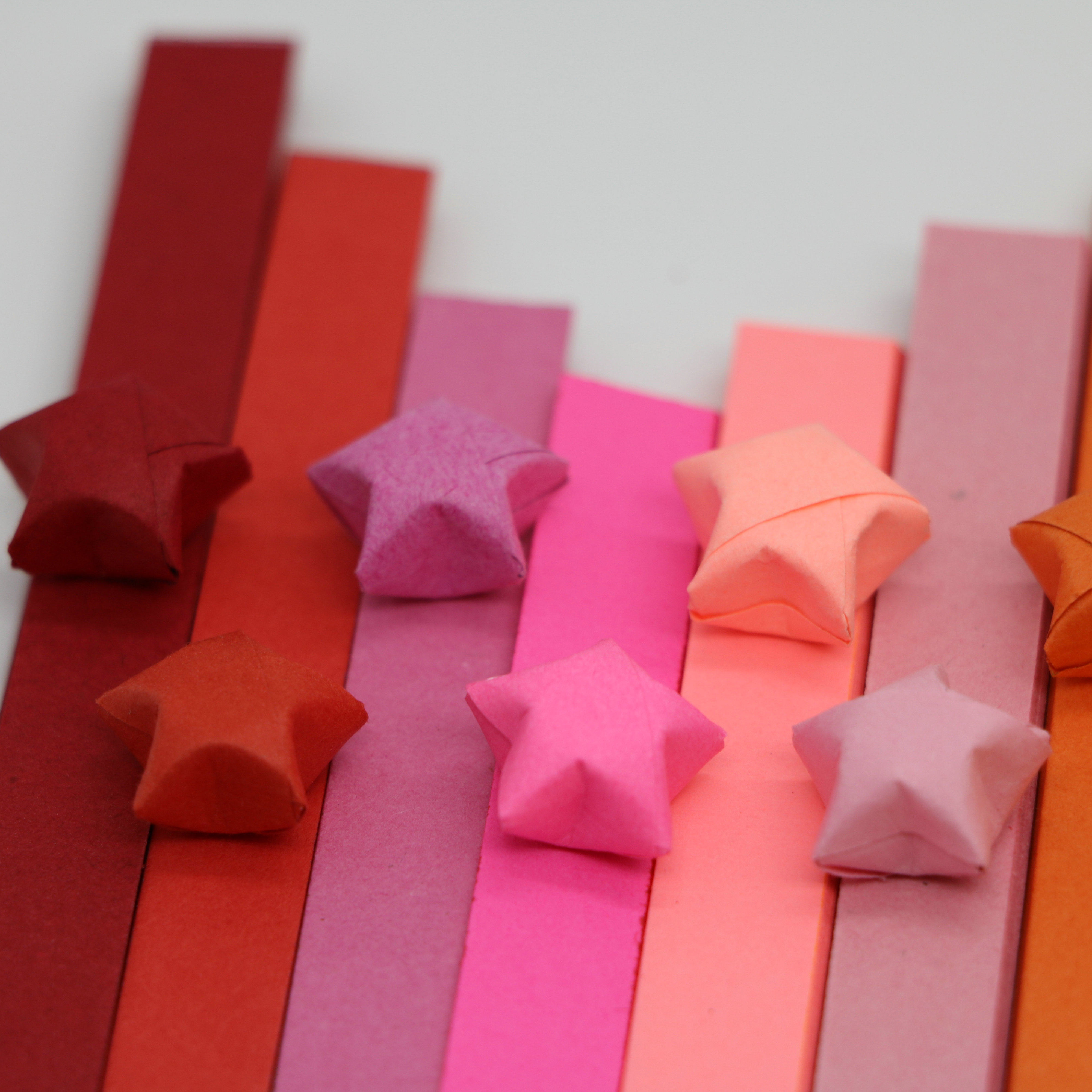 星星折纸条渐变糖果色一套小学生用的幸运星1纯色彩色纯手工折叠