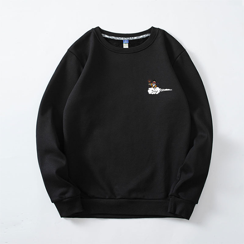 潮牌卫衣男加绒加厚秋冬大码宽松日系卡通动漫潮男生无帽套头外套