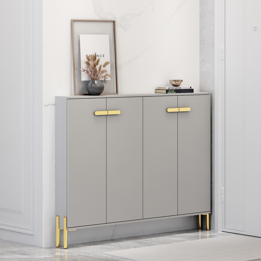 超薄鞋柜15cm14家用门口省空间极窄轻奢灰色开门鞋柜