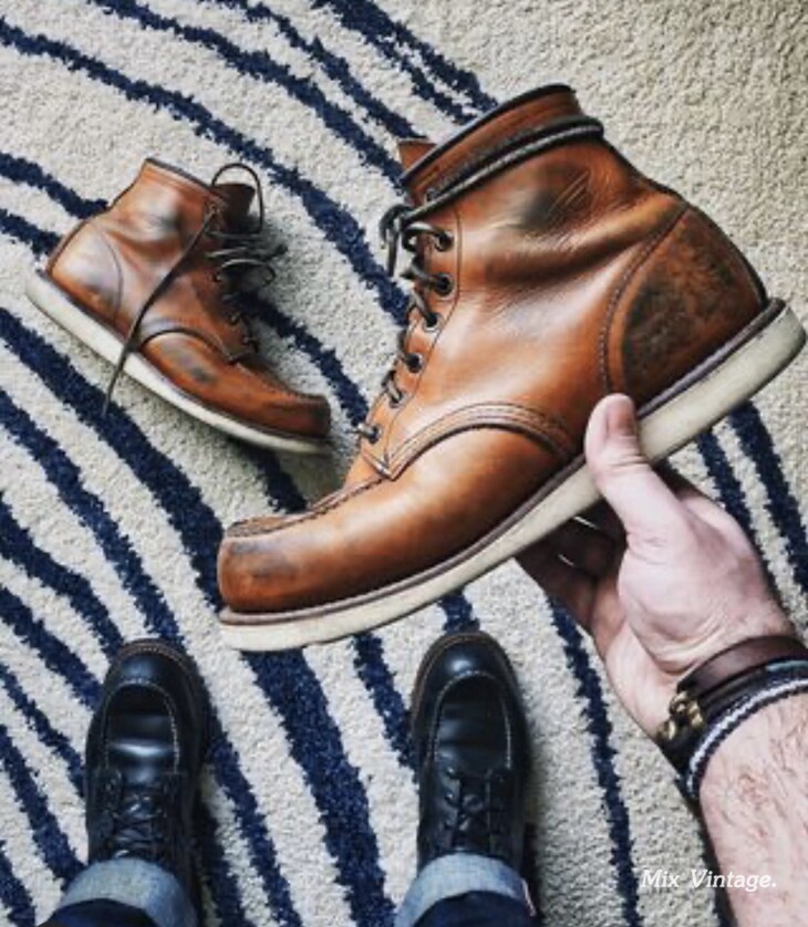 红翼美国正品redwing10875钢印印版手工工装靴男时装靴