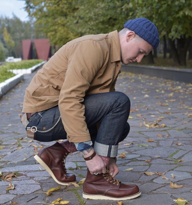 美国正品redwing8138绝版红翼8138工装荔枝纹美产小时装靴