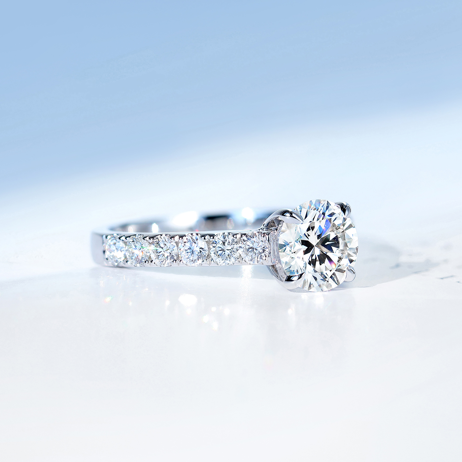 宝石戒托钻戒求婚戒指钻石婚戒四爪矿工金四爪手饰