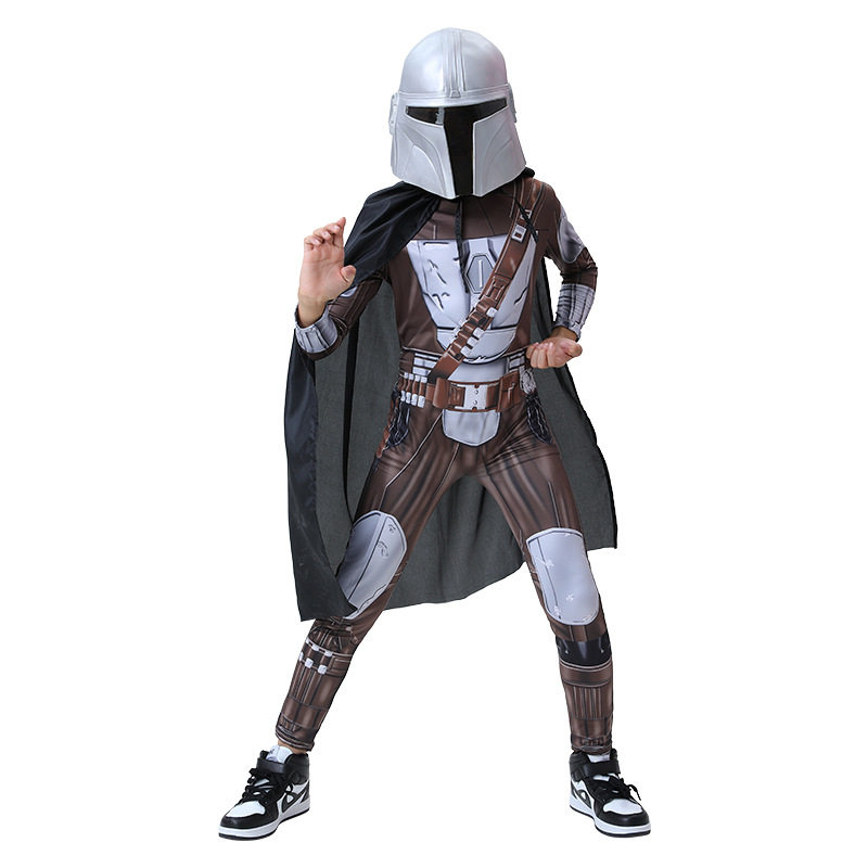 星球大战cos曼达洛人cosplay连体紧身衣头盔万圣节儿童cosplay男装