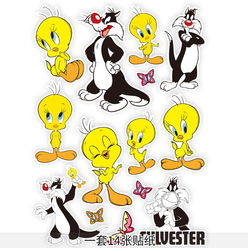 行李箱旅行箱笔记本电脑滑板吉他防水车贴贴纸崔弟傻大猫笔记本个性小