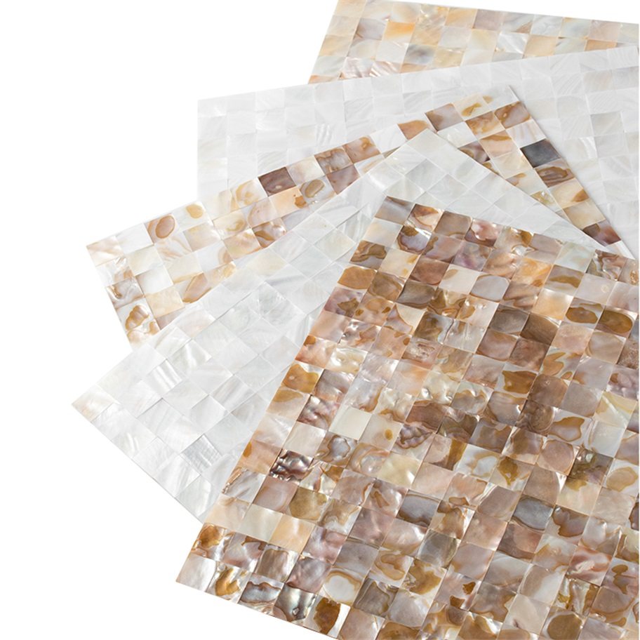 天然珍珠贝壳马赛克白贝圆角密拼缝拼电视背景墙马赛克