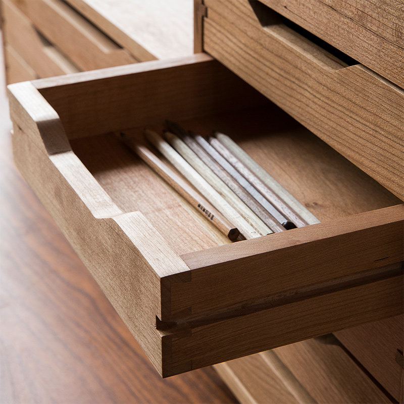 收纳方格小抽柜创木工房办公室实木桌面抽屉桌上桌面收纳盒