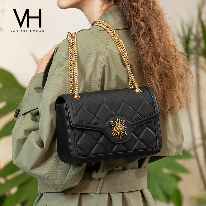 【6期免息】vh包包女2021新款菱格包潮时尚链条单肩包个性斜挎包