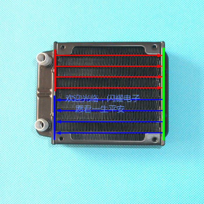 80水排水冷散热器散热水排水冷排水冷用品80铝排装1个8080mm风扇