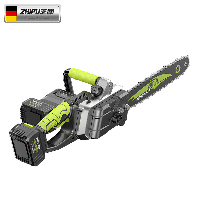 德国芝浦充电双锂电锯家用手持大功率电链户外电链锯