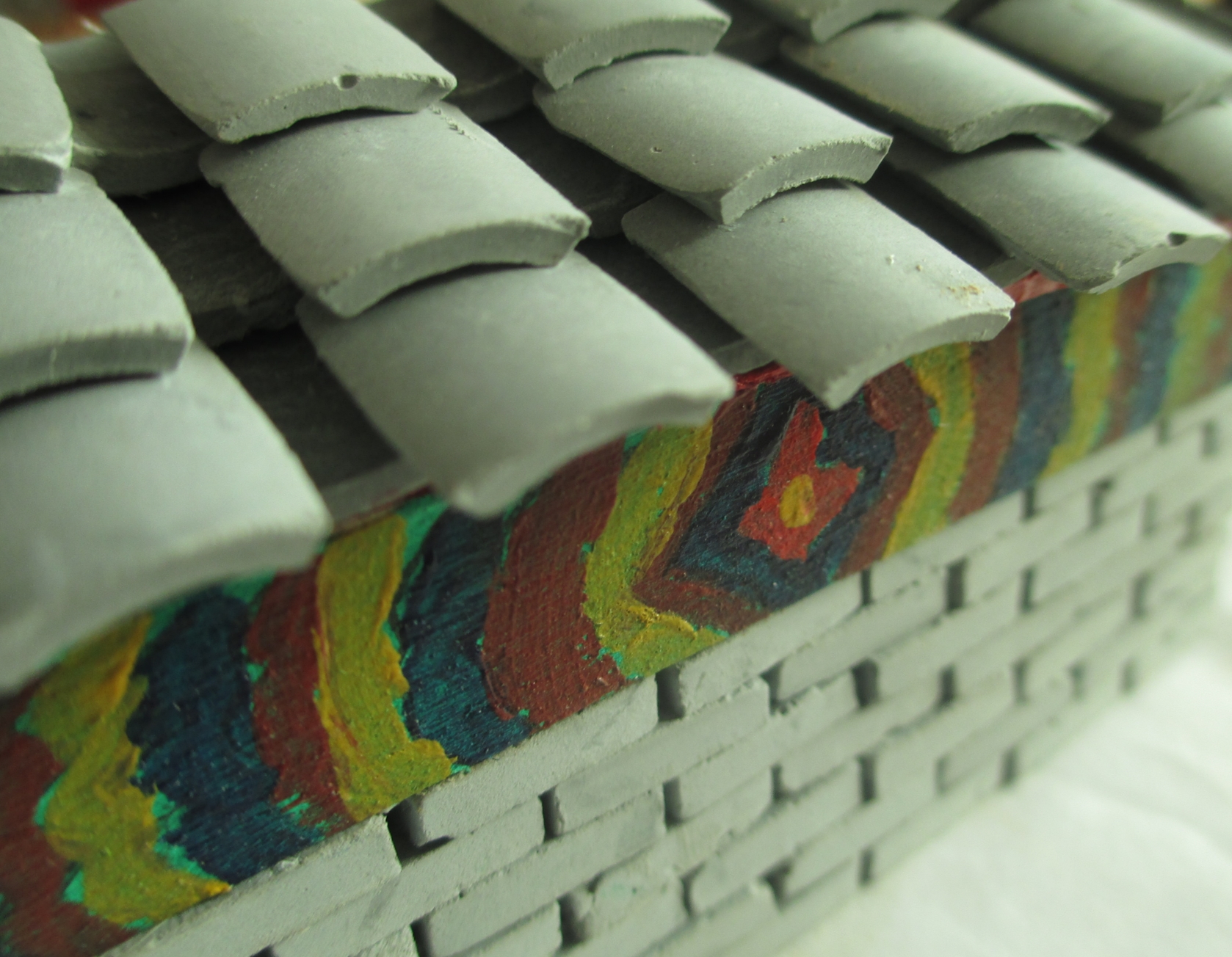 仿古瓦片微缩景观建筑模型diy手工艺制作场景沙盘其他手工制作