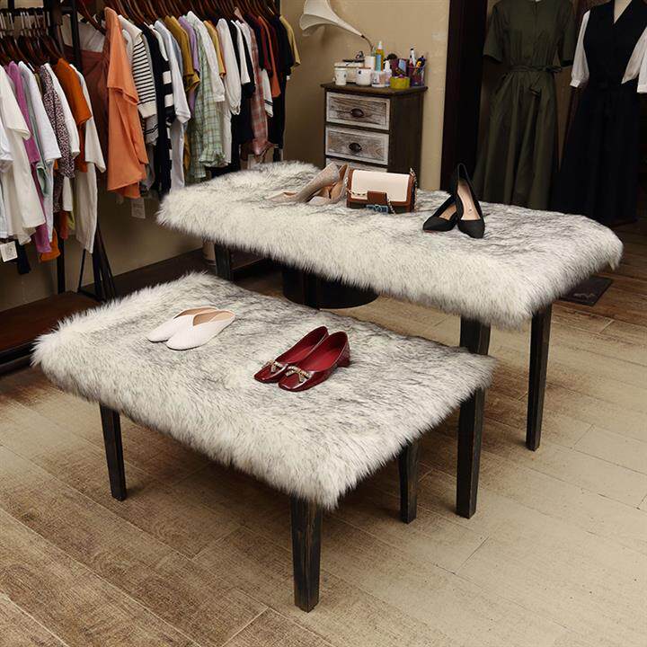 长毛绒展台地毯服装店流水垫子货架柜台鞋店橱窗地毯