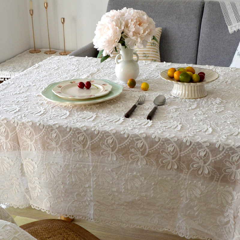 欧式桌布装饰布装饰茶几台布餐桌ins蕾丝立体桌布