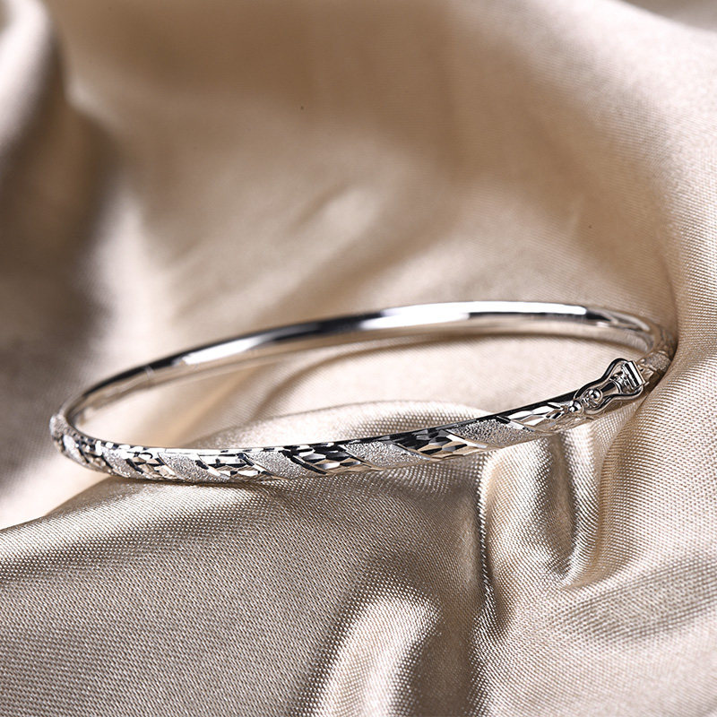 手镯全城热恋pt950铂金空心手饰饰品白金定制金镯手饰