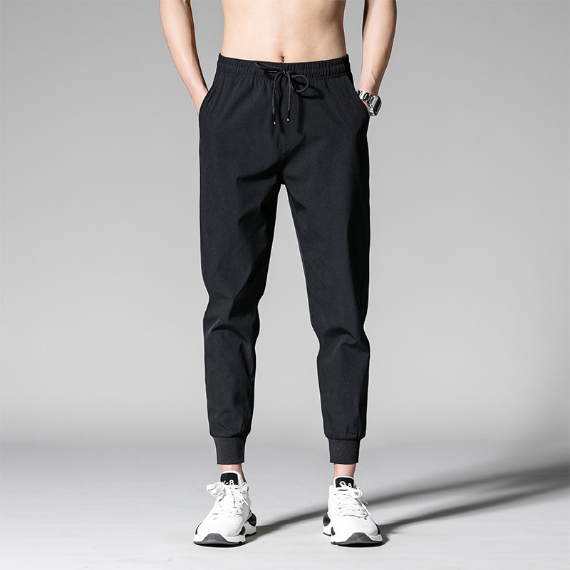 夏季薄款裤子男士九分休闲冰丝长裤宽松运动裤春秋束脚裤潮流卫裤