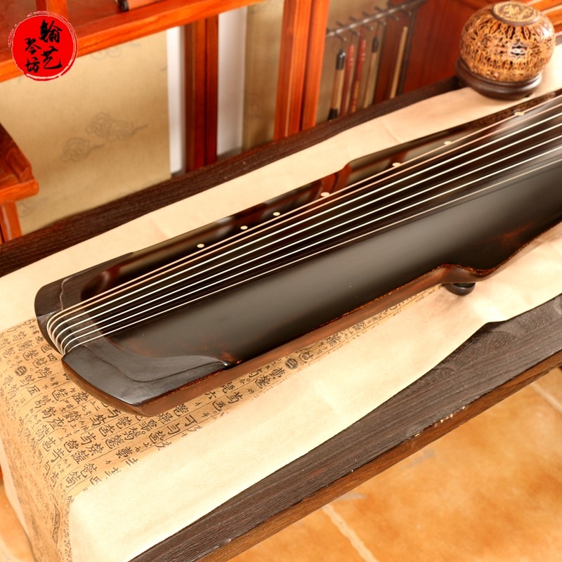 鹤鸣秋月式古琴 初学者练习教学 考级专业演奏专用生漆琴包邮