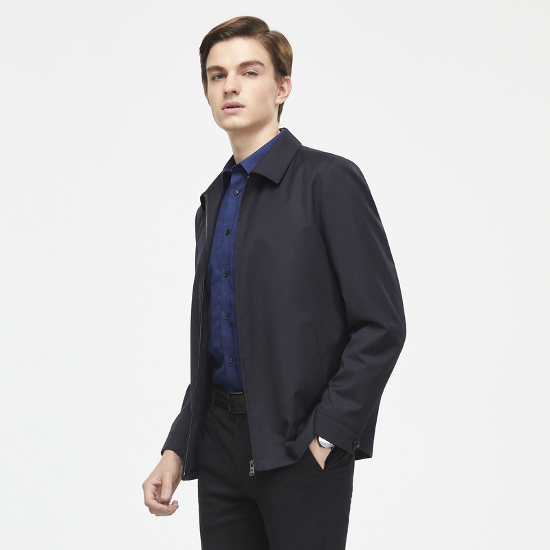 羊毛雅戈尔男士夹克春季新款商务休闲修身上班夹克