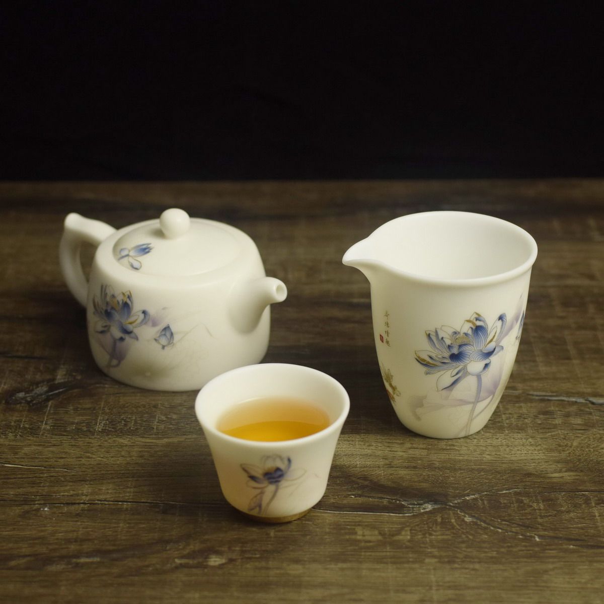 茶具复古古风功夫功夫茶高档素烧玉脂套装客厅功夫茶具