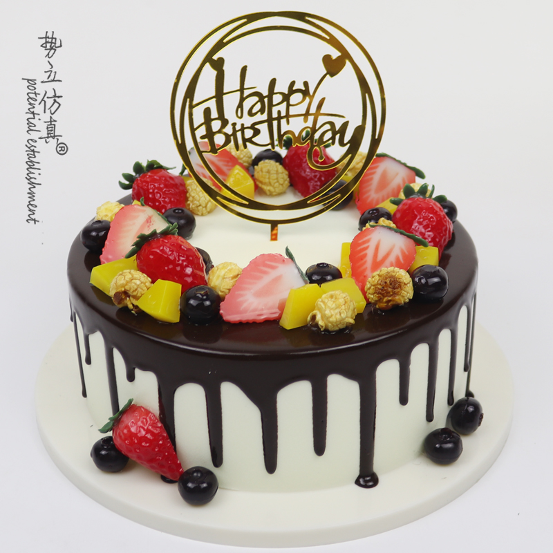 蛋糕水果模型仿真2020爆款流行欧式爆米花生日仿真水果