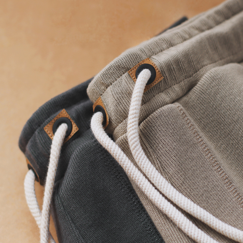 纯色重磅卫裤男针织短裤纯棉休闲裤抽绳运动裤男宽松五分裤潮夏季