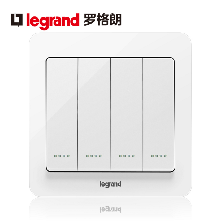 双控tcl罗格朗家用逸典四联四位四开开关面板双控开关