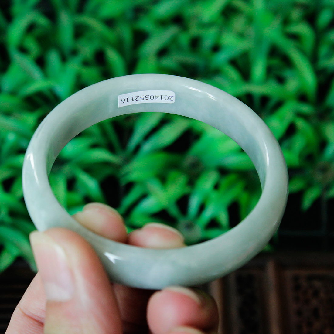 老坑冰糯种淡绿翡翠手镯58mm缅甸天然玉石货玉颈饰