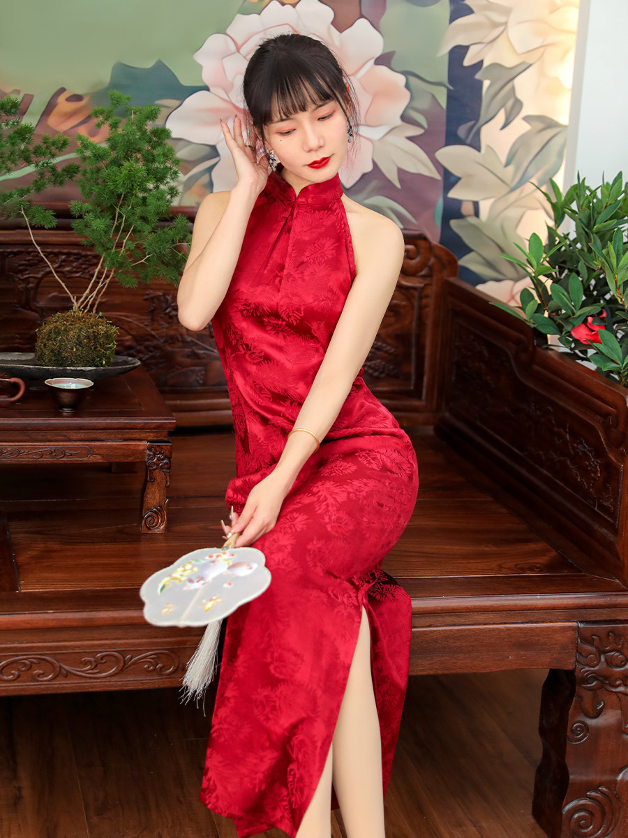 纤玉2022年年轻改良复古国风中国无袖旗袍玉成旗袍