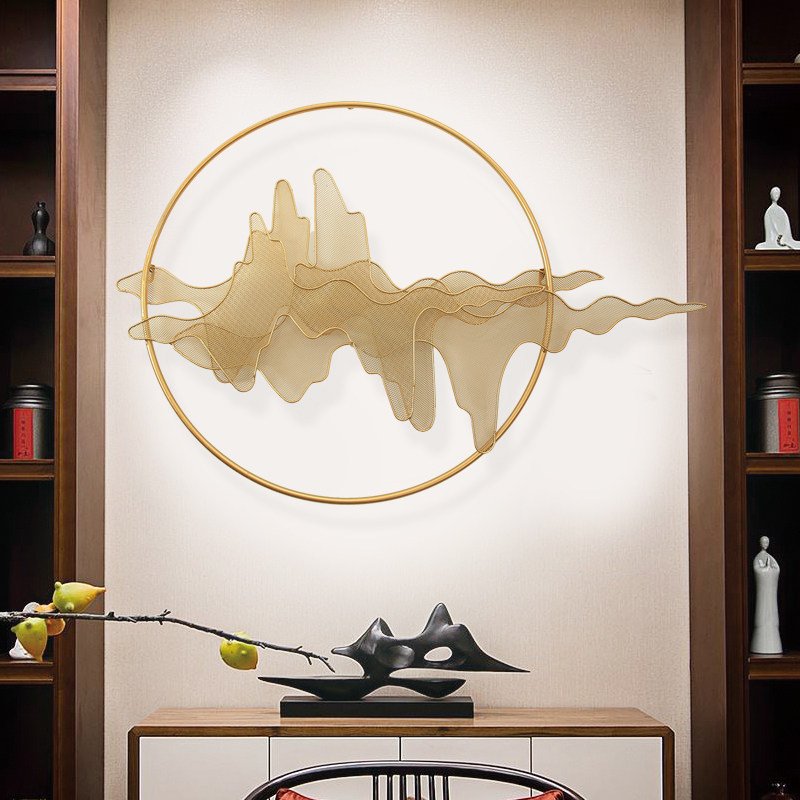 新中式轻奢金属祥云壁饰玄关铁艺挂件客厅墙面装饰品壁挂立体墙饰