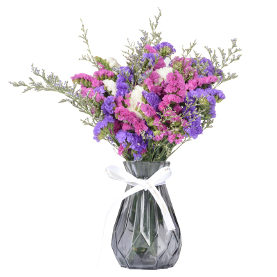 勿忘我干花花束含花瓶真花干花装饰摆件小清新勿忘我花束家居插花